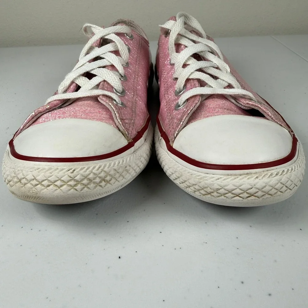 Converse Kids Size 5 Chuck Taylor All Star Pink Glitter Sparkly Low Top Sneakers